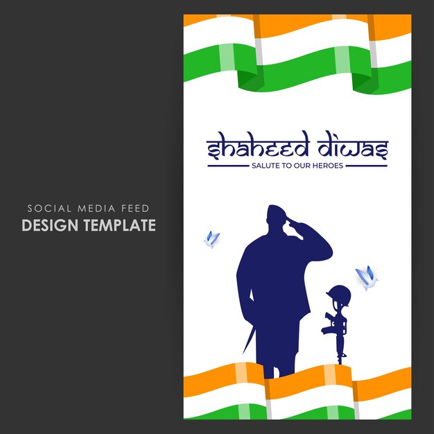 Vector illustration of Shaheed Diwas social media feed template