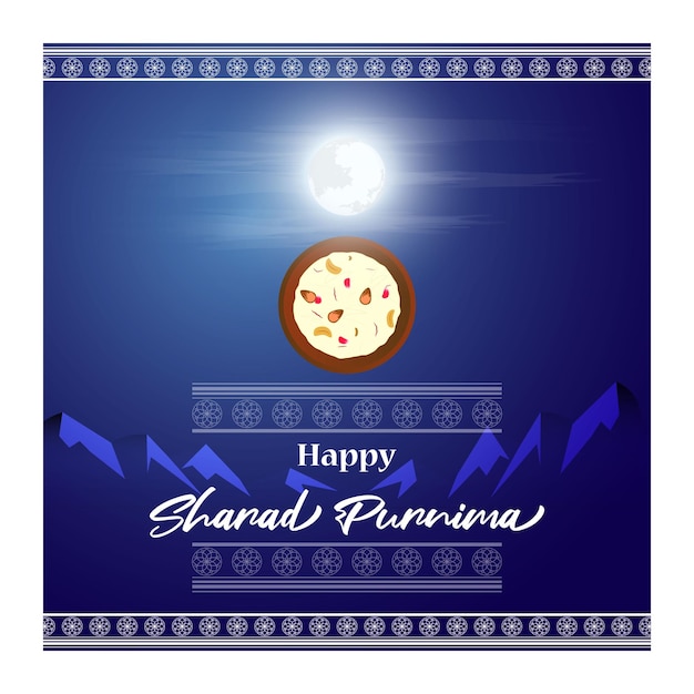 Vector vector illustration of sharad purnima greeting