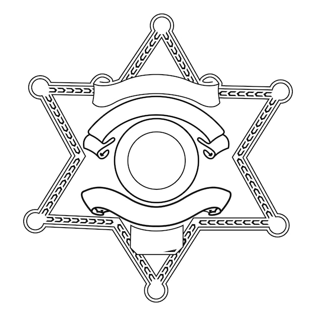 Vector illustration of sheriff badge security police badge law enforcement badge
