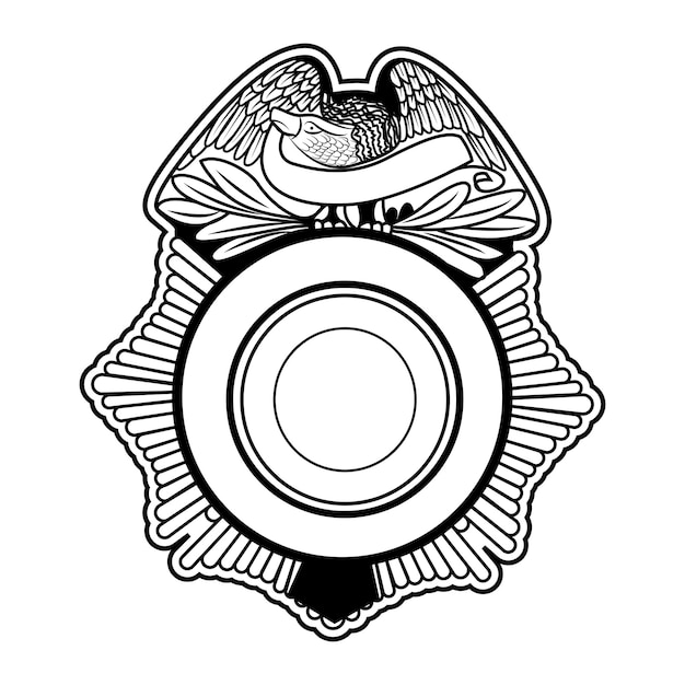 Illustrazione vettoriale del distintivo dello sceriffo distintivo della polizia di sicurezza distintivo delle forze dell'ordine