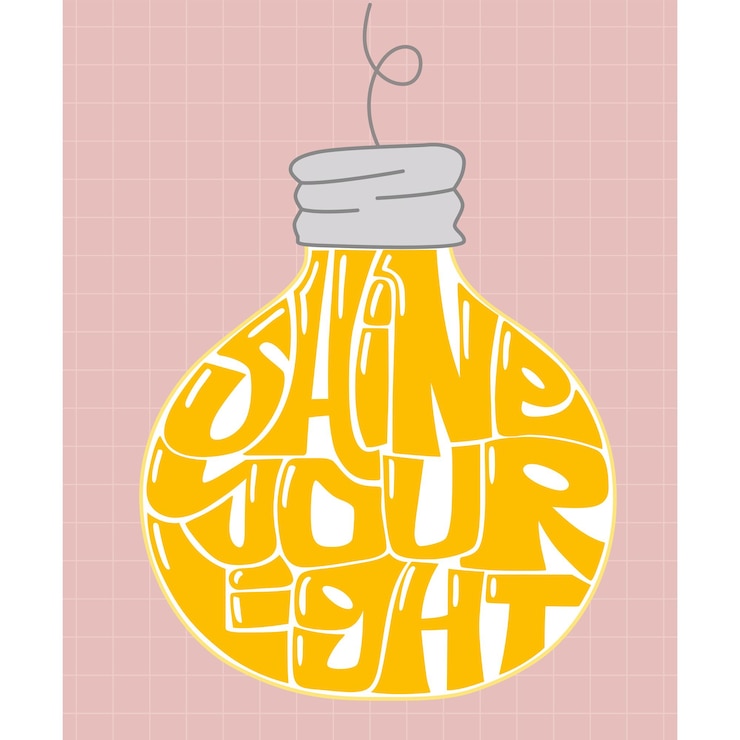 Vector vector illustration of shine your light in bulb shape
