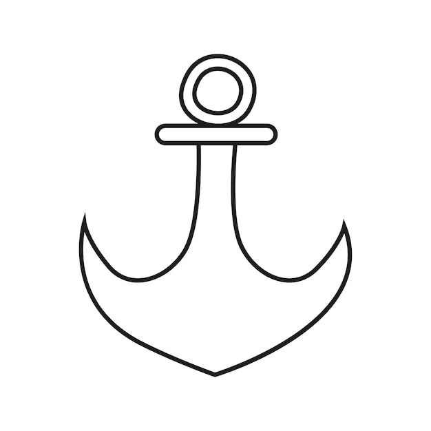 Vector illustration of a ship anchor in doodle style