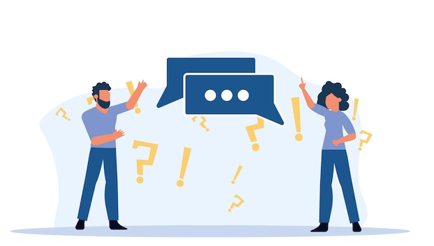 Vector illustration showcases a person with a speech bubble representing idea