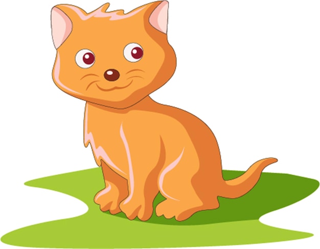 Vector illustration showing smiling kitten