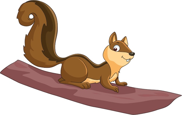 Vector illustration showing a squirrel sitting in an isolated background