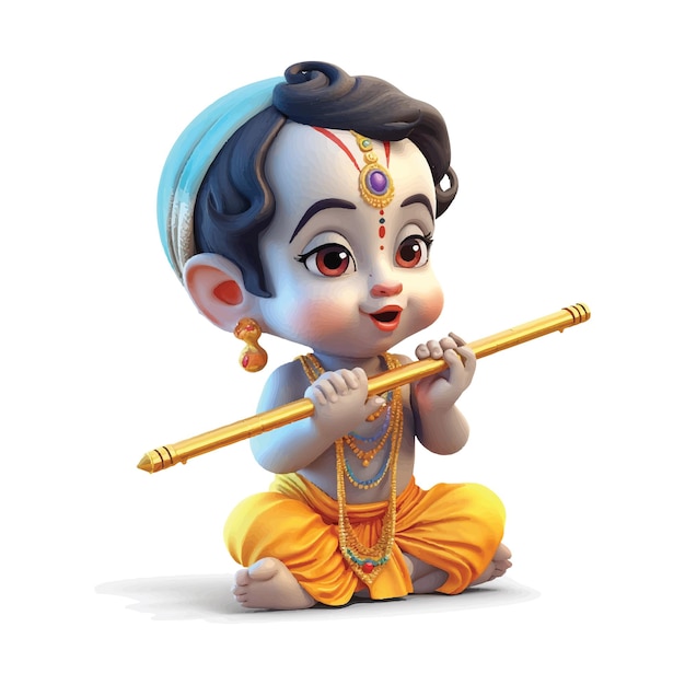 Vector Illustration of Shree Krishna for Janmashtami