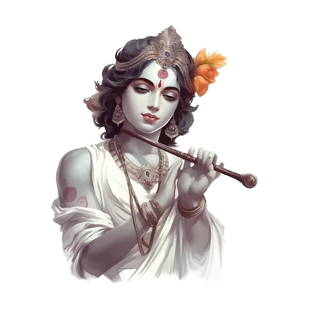 Vector Illustration of Shree Krishna for Janmashtami