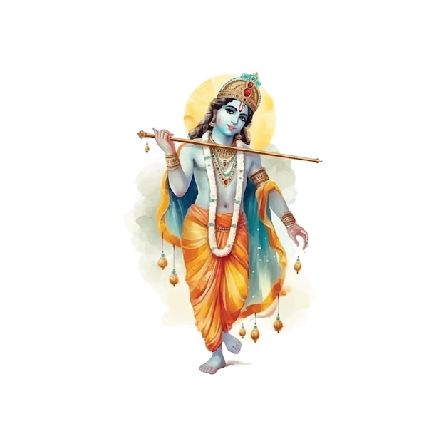 Vector Illustration of Shree Krishna for Janmashtami