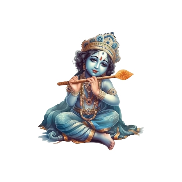 Vettore illustrazione vettoriale di shree krishna per janmashtami