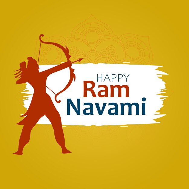 ラム・ナヴァミ・セレブレーション (Ram Navami Celebration) を祝うためのラムのベクトルイラストレーション