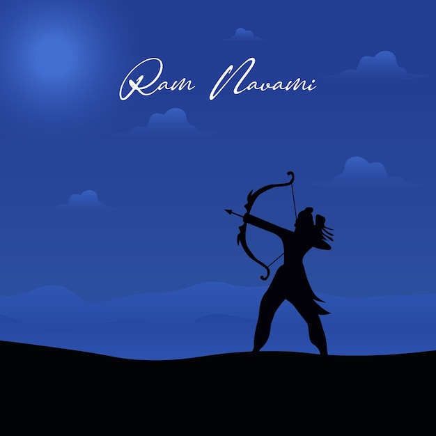 ラム・ナヴァミ・セレブレーション (Ram Navami Celebration) を祝うためのラムのベクトルイラストレーション