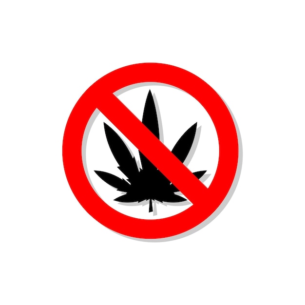 vector illustration of a sign prohibiting the use of drugs