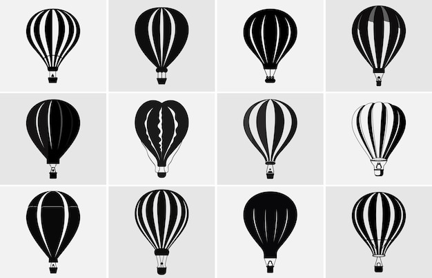 Вектор Векторная иллюстрация силуэт воздушного шара воздушный транспорт для путешествий
