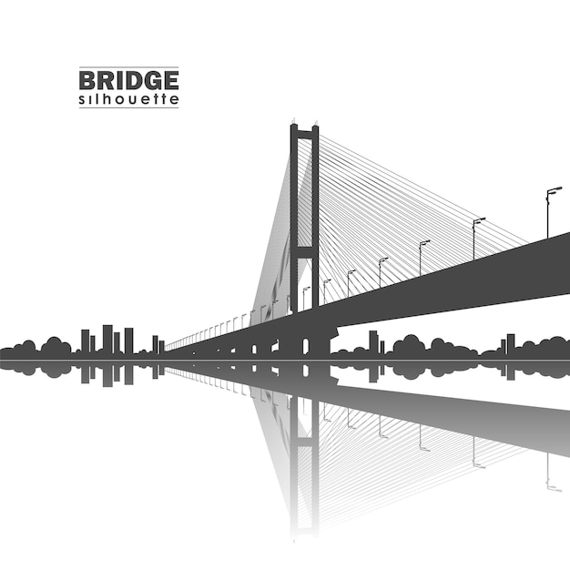 Vector illustration: Silhouette of South Bridge