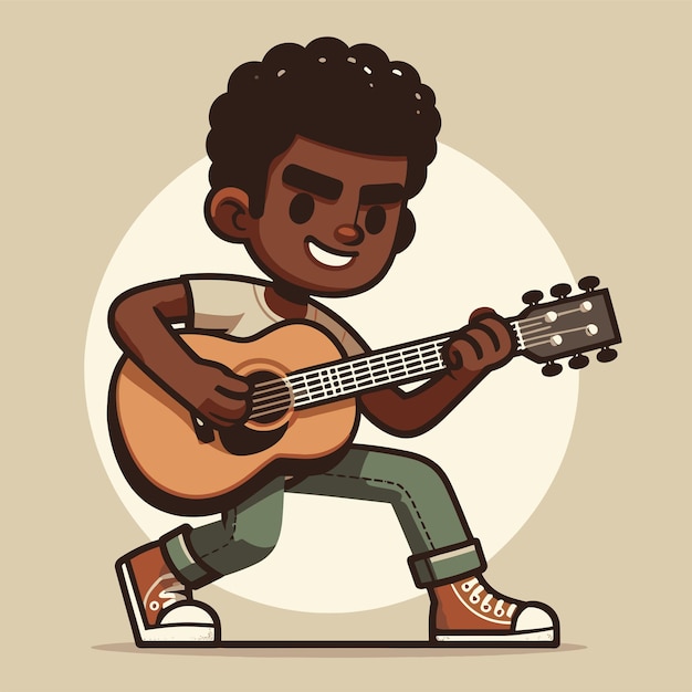 Vector vector illustration of simple guitarist