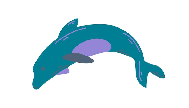 Vector illustration A simple jumping dolphin