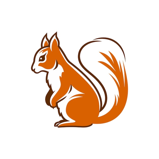 Vector illustration of a simple squirrel mascot logo concept on white background