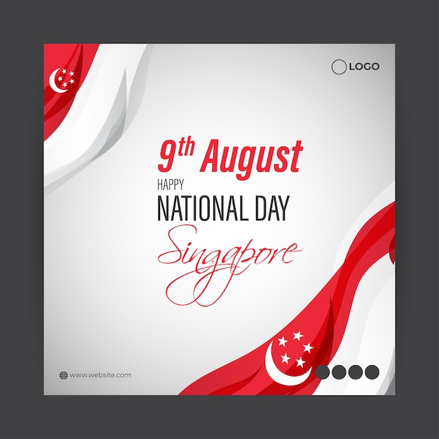 Vector illustration of Singapore National Day social media story feed mockup template