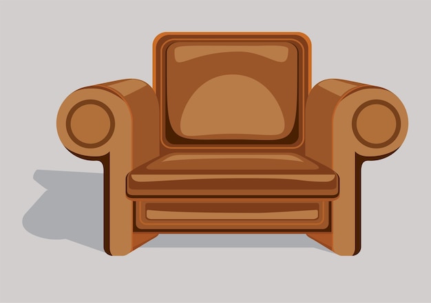 Vector illustration of single seat maharaja style sofa in brown color sofa vector vector couch so