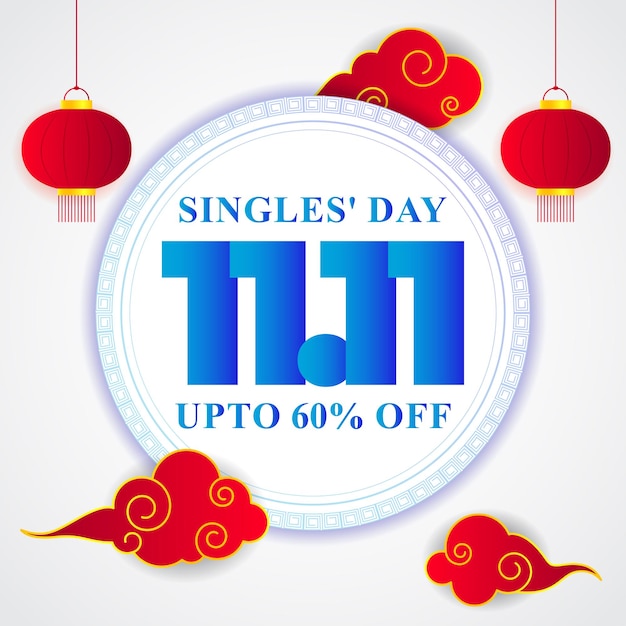 Vector illustration for Singles day 11 11 sale template