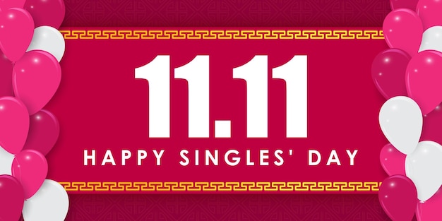 Vector illustration for Singles day 11 11 sale template