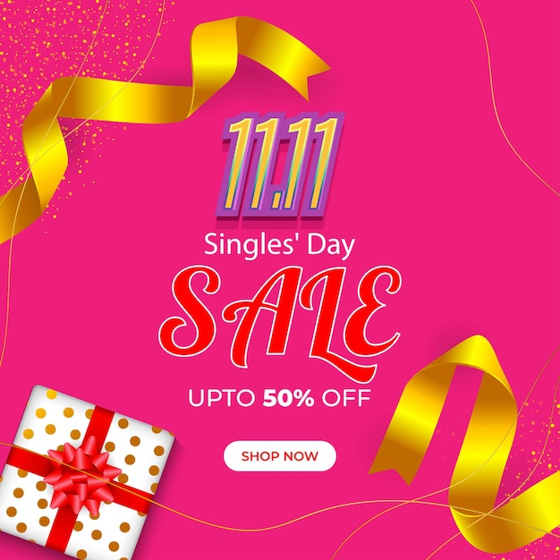 Vector illustration for Singles day Sale banner