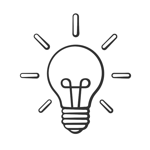 Vector illustration Sketch light bulb in doodle art style