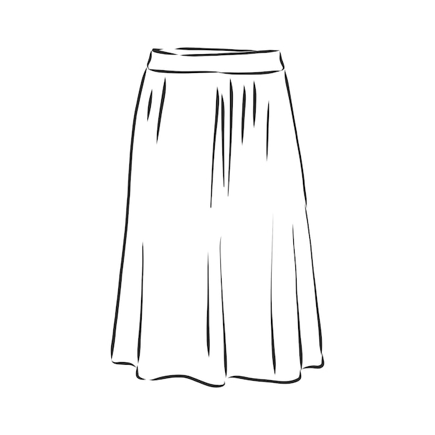 Vector illustration of skirts. Women's clothes, skirt, vector sketch illustration