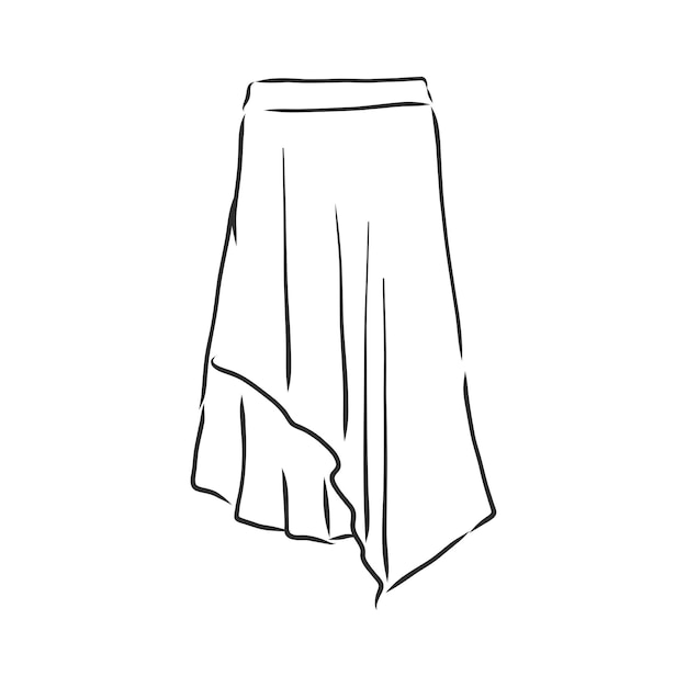 Vector illustration of skirts. Women's clothes, skirt, vector sketch illustration