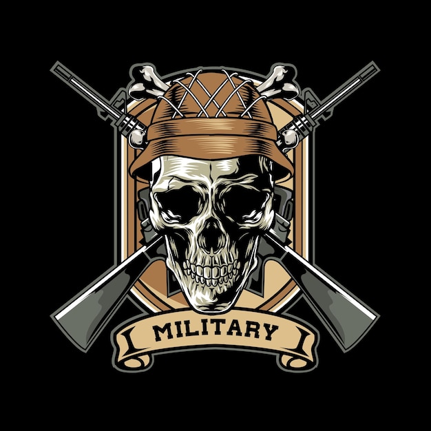 Vector vector illustration of skull army badge