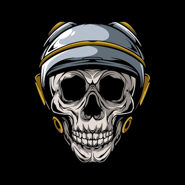 VECTOR ILLUSTRATION OF SKULL FACE AND THE HELMET