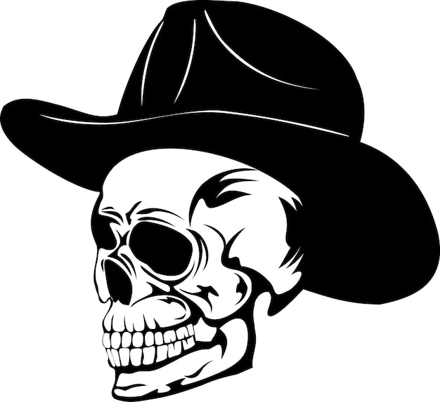 Vector illustration skull in hat