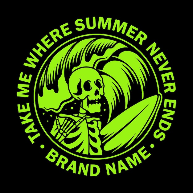 Vector illustration skull with summer theme