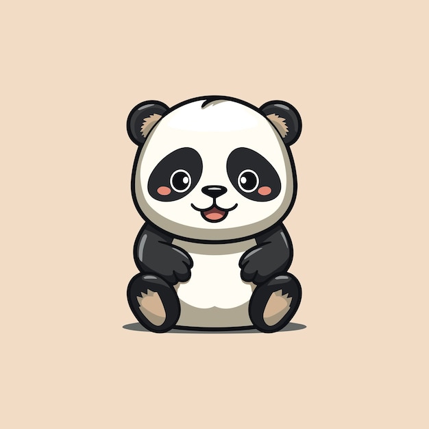 Vettore illustrazione vettoriale della mascotte sorridente del panda