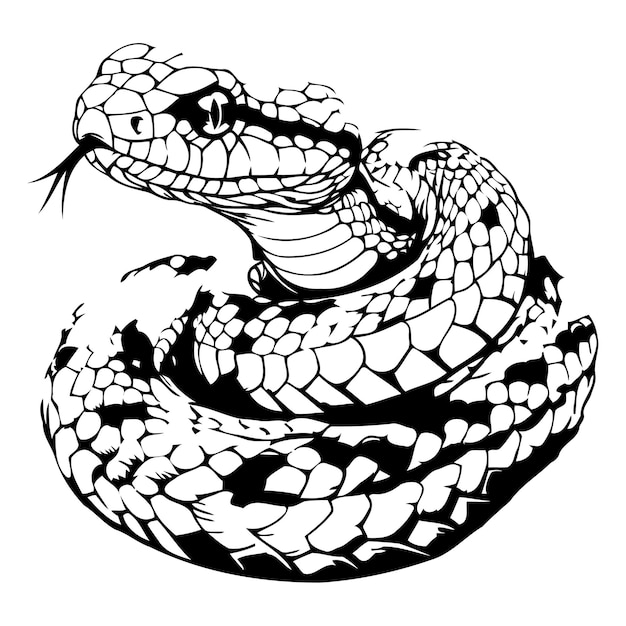Vector vector illustration of a snake on a beige background eps 10