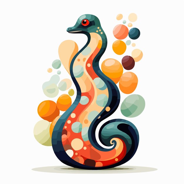 Vector vector illustration of a snake vector illustrationvector illustration of cartoon colorful snake