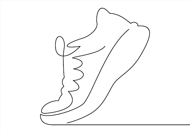 Vector vector illustration of sneakers. sports shoes in a line style. line