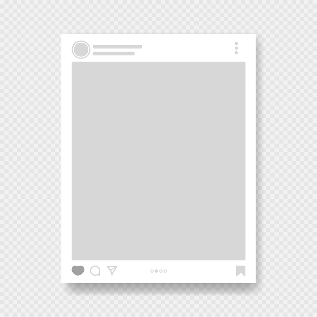 Vector vector illustration of a social network photo frame on a transparent background inspired by social resources