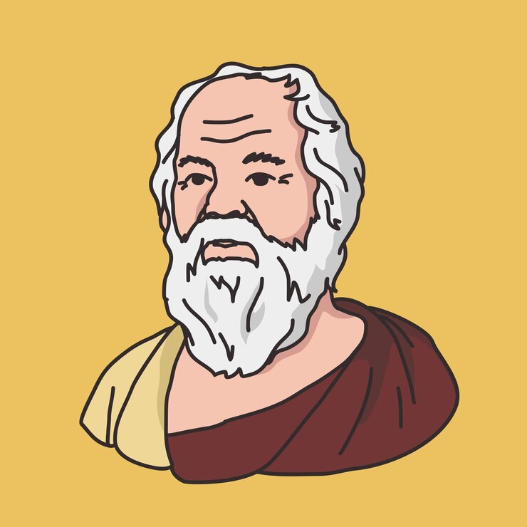 Vector vector illustration of socrates greek philosopher from athens