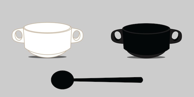 Vector Illustration of Soup Bowl with Spoon Bowl Icon