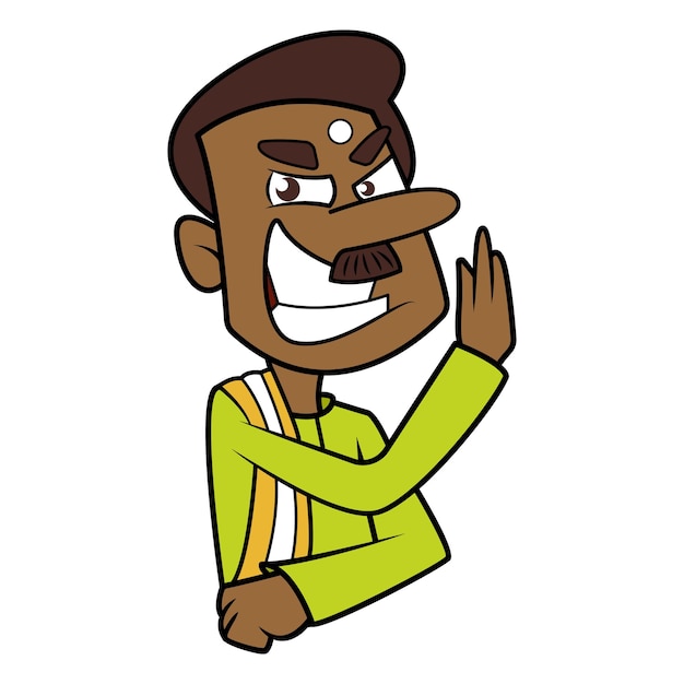 Vector illustration of a south indian man doing karate