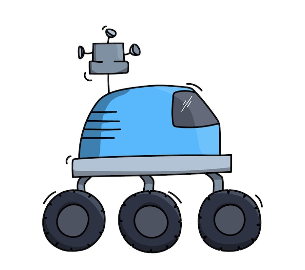 Vector illustration of space ship rover. planet explorer concept