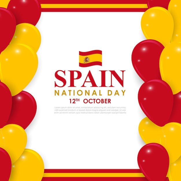 Vector vector illustration of spain national day social media feed template