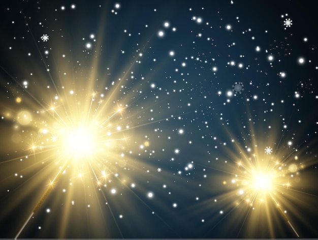 Vector illustration of sparklers on a transparent background.