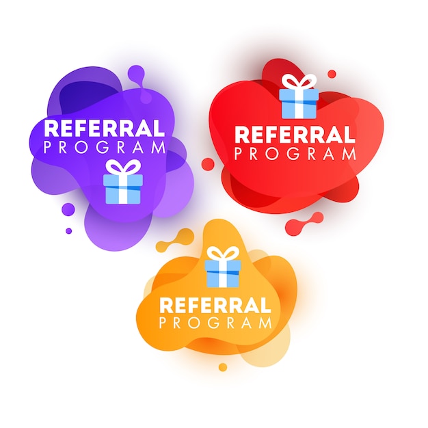 Vector illustration of speech bubbles with refer a friend message