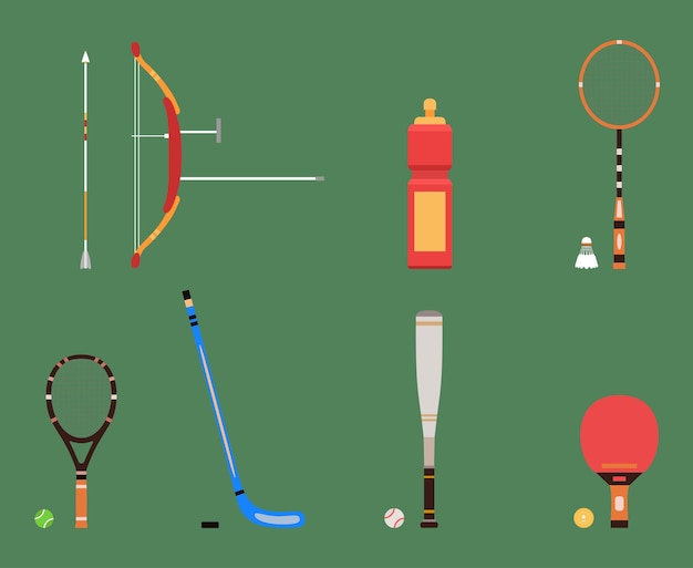 vector illustration of sports equipments