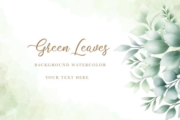 A vector illustration of a spring background with green leaves and white text