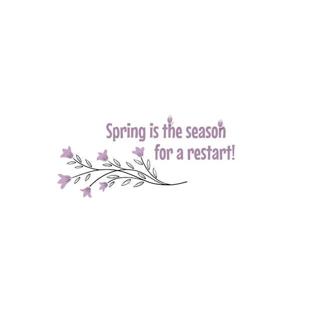 Vector illustration of spring lettering isolated set with decorative elements of sun chickens willow tulip