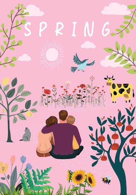Vector illustration of the spring season