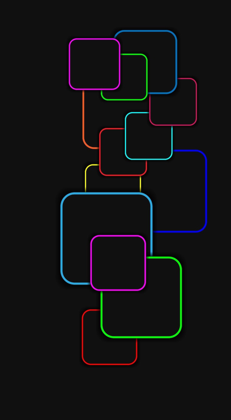 Vector vector illustration of squares with colorful outline sketch for creativity